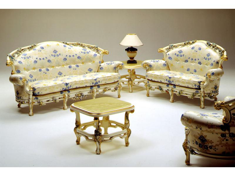 Salotto barocco laccato avorio e particolari in oro